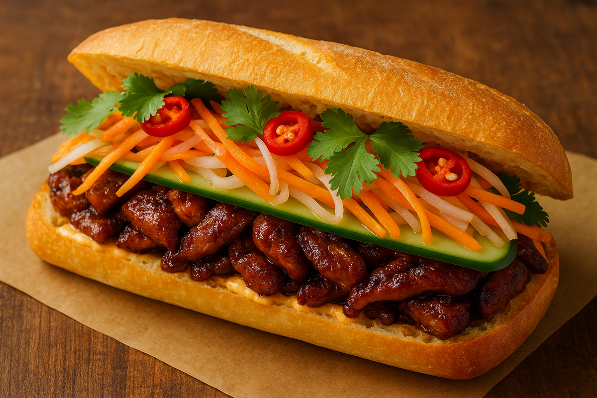 🥖 Bánh Mì Épicée au porc caramélisé (ou tofu)