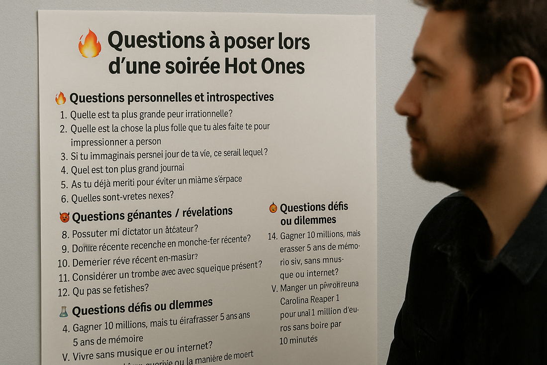 Questions à poser lors une soirée Hot Ones
