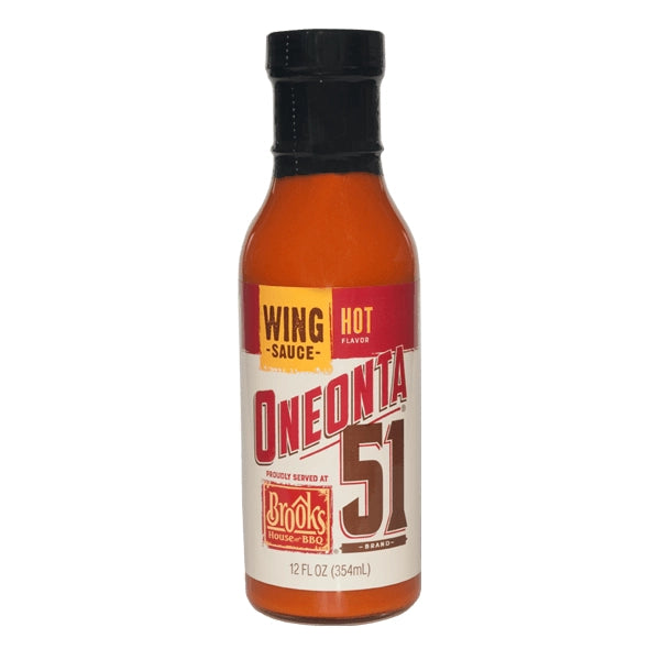 Sauce piquante Oneonta 51 de Brooks en bouteille de 12 fl oz (354 ml), saveur piquante pour ailes et barbecue.