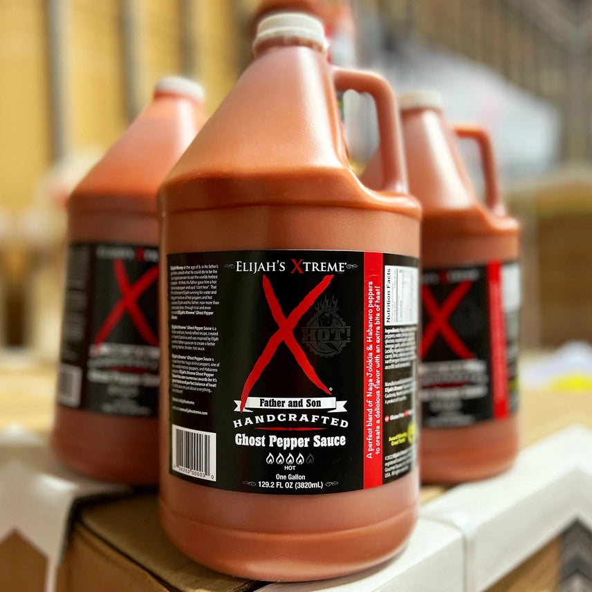 Gallon de sauce piquante Xtreme Ghost Pepper Elijah's Xtreme