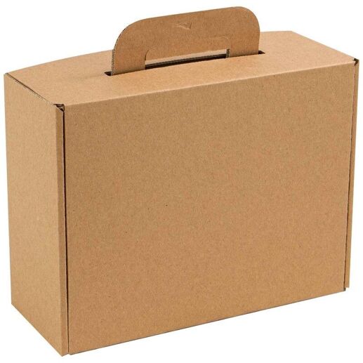 Valisette carton rectangulaire marron kraft