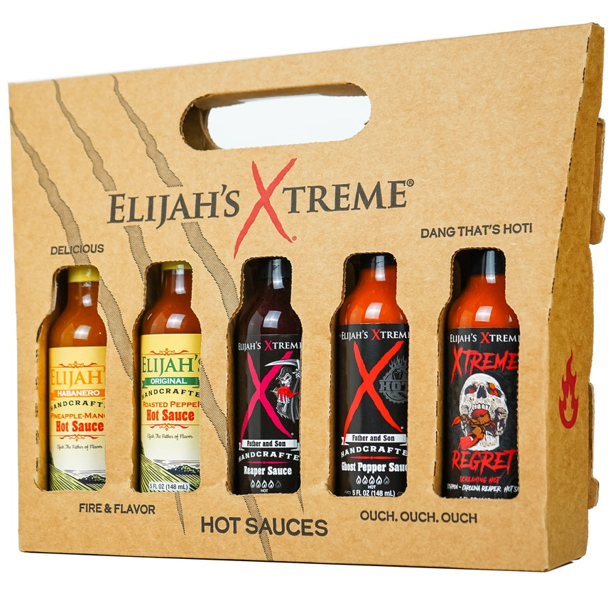Coffret cadeau 5 sauces piquantes Elijah's Xtreme