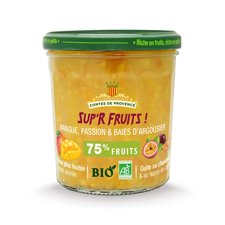 Confiture aux Superfruits – Mangue – Passion & Baies d’Argousier - Comtes De Provence
