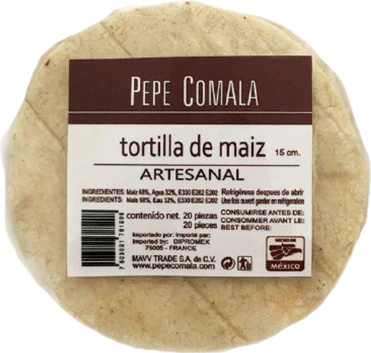 Tortillas de maïs taqueras 15 cm - Maïs Pepe COMALA