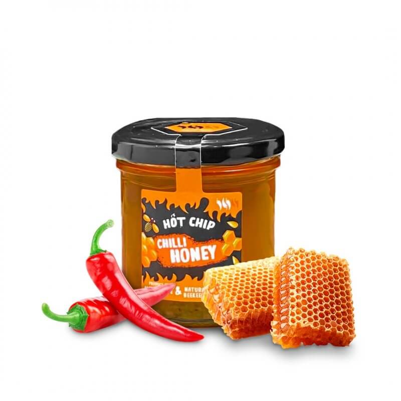 Pot de miel de piment 200 g, sauce piquante faite à la main avec des piments et du miel onctueux, renforçant naturellement l'immunité.