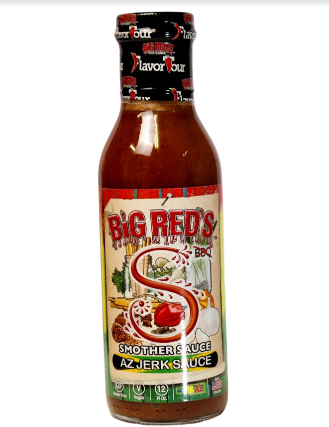 Smother Sauce AZ Jerk Sauce Big Red's Hot Sauce