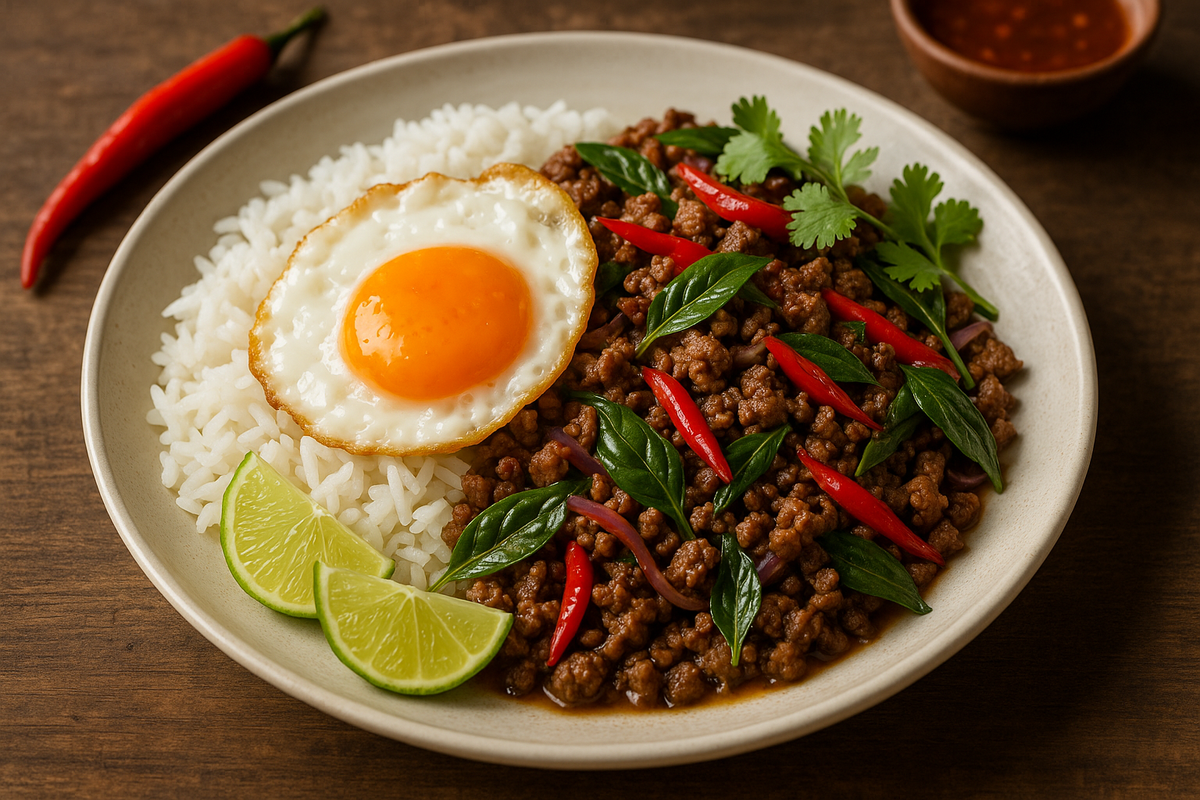 🥢 Bœuf sauté au basilic thaï et piment – Pad Kra Pao revisité