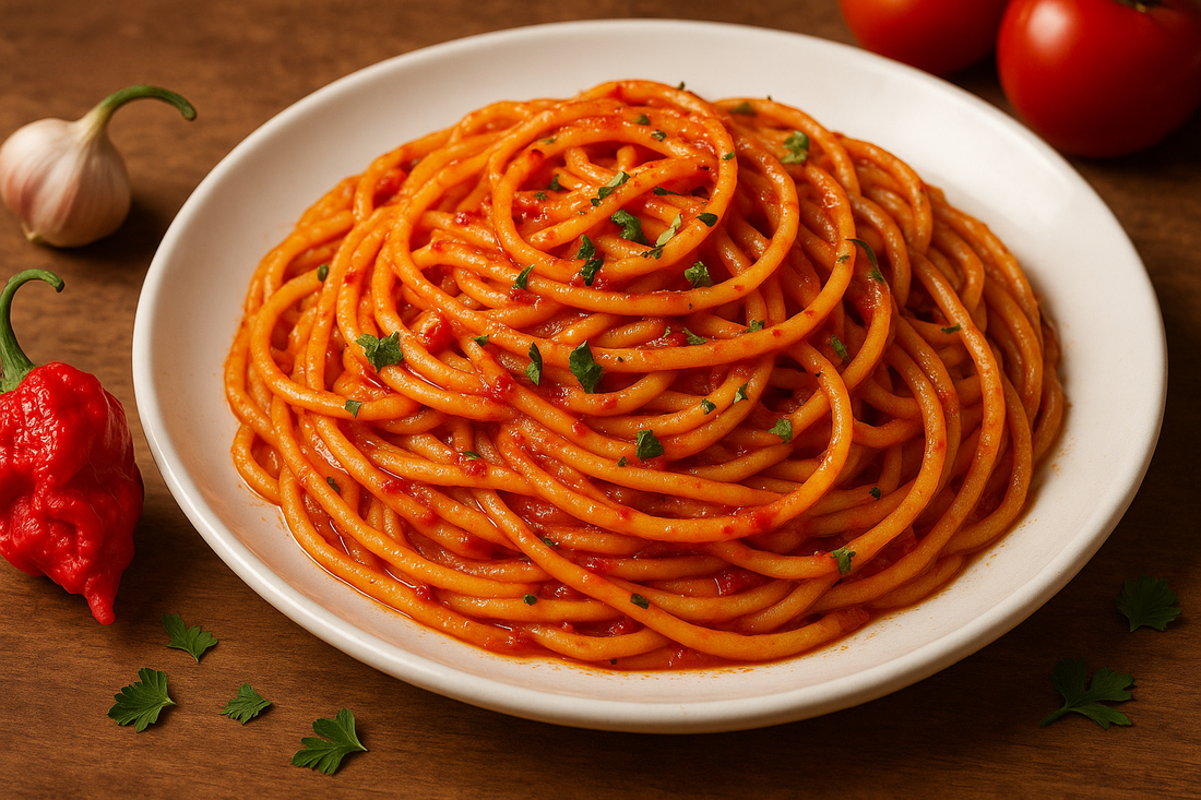 Spaghetti all’arrabbiata au piment Scorpion : la sauce piquante italienne réinventée
