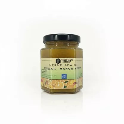 Confiture Naturelle de Kumquat et Mangue 97% Fruits. Sans sucre (0%)