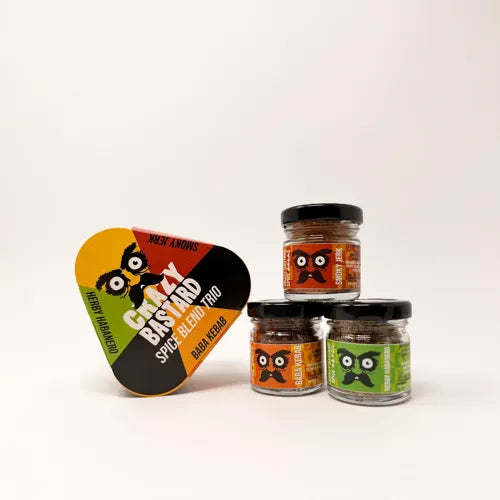 Sauce piquante Crazy Bastard - (3 x 30 ml) Lot de 3 (Trio de mélanges d'épices)