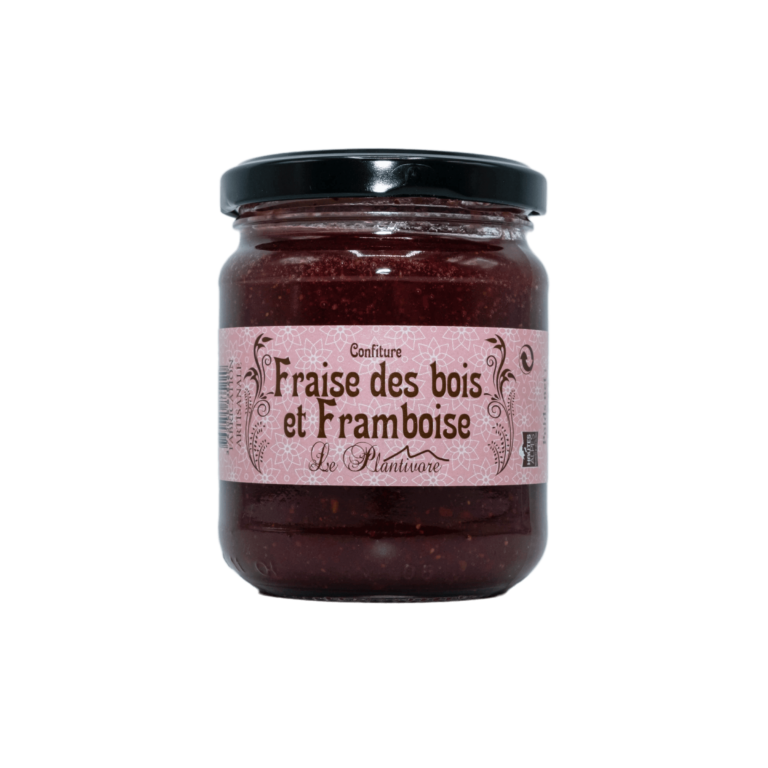 Confiture de Fraise des bois | Framboise 220g - Le Plantivore